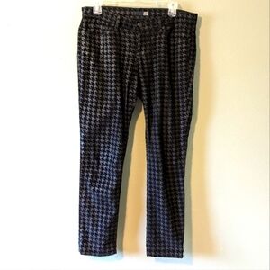 David Kahn Black Corduroy Hounds tooth The Edge Pant Size 29